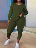 Gwmlk Independent Station Large Size Women's Long-Sleeved Trousers Two-Piece Suit In Solid Color