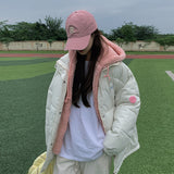 Huhu Cotton Clothes Female 2024 New Winter Thickened Bread Clothing Korean Gentle Wind Fake Two Cotton-Padded Coat