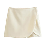 Gwmlk New Solid Color Fashion Style Short Style Four-Sided Bouncy Skirt Pants