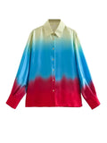 Gwmlk Spring Tie-Dye Printed Fashion Leisure Long-Sleeved Shirt