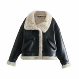 Gwmlk Winter Women's Wear Street Fashion Plush Fur Integrated Jacket