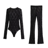 Gwmlk New Lace Jumpsuit 0219816 Split Design Leggings 4661529