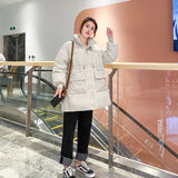 Jacket Korean Version Ins Long Winter New Bright Face Down Cotton-Padded Jacket Loose Bread Clothes Cotton-Padded Jacket Add Thick Coat