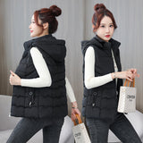 2024 Autumn Winter Down Cotton Vest Short Korean Version Slim Slim Vest Vest Outside The Vest