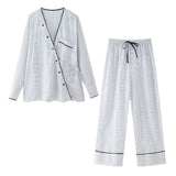 Gwmlk Spring Striped Shirt 2010782 Pajamas Style Trousers 3152406