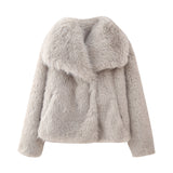 Gwmlk New Artificial Fur Effect Short Style Fashion Coat 4360240