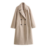 Gwmlk New Soft Double-Breasted Loose Coat Coat 3046269