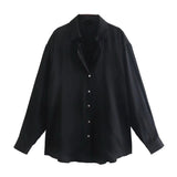 Gwmlk Spring Style New Spring Satin Texture Classic Shirt 7969046