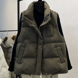 Winter New Style Padded Jacket Female Korean Version Loose Wear Vest Vest European Goods Thick Warm Short Coat