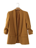 Gwmlk Spring Style Pleated Sleeve Sag Urban Leisure Candy Color Women's Suit Coat