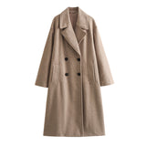 Gwmlk New Soft Double-Breasted Loose Coat Coat 3046269