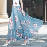 Gwmlk Floral Maxi Summer Skirt Women Long High Waist Holiday Dance Skirt Elegant Beach Boho Hot Sale Lady Vintage Girl Fairy