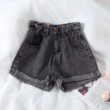 Gwmlk New Summer Korean Retro High-waist Loose Jeans Shorts Women Versatile Edge Casual Hot Pants Women Clothing Jeans PTKPCC