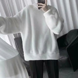 Gwmlk Sweatshirt Solid Color Lamb Hair O-Neck Long Sleeve Men's Sweatshirt Korean Fashion Loose Hoodies Streetwear Harajuku