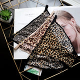 Gwmlk and American Printed Thin Belt Hoop Sexy Ladies Low-waist Leopard Underwear Women Ice Silk Breathable Women's Briefs