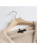 Gwmlk Women 2024 Twist Woolen Knit Sweater Jumper V Neck Female Elegant Loose Pullovers Chic Tops