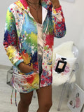 Gwmlk & Coats Jackets Fashion Tie dyeing Print Outwear Sweatshirt Hooded Overcoat coats and jackets women 2024