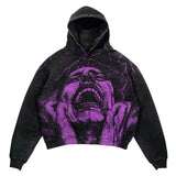 Gwmlk new street goth men fashion hooded letter print pattern shirt Harajuku retro Y2K couple hooded top