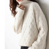 Gwmlk Women Loose Sweater Winter Casual Chic Cashmere Oversize Thick Sweater Pullovers Pullover Female Long Sleeve