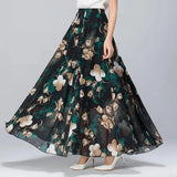 Gwmlk Floral Maxi Summer Skirt Women Long High Waist Holiday Dance Skirt Elegant Beach Boho Hot Sale Lady Vintage Girl Fairy