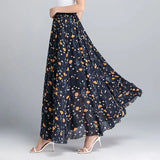 Gwmlk Floral Maxi Summer Skirt Women Long High Waist Holiday Dance Skirt Elegant Beach Boho Hot Sale Lady Vintage Girl Fairy