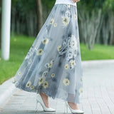 Gwmlk Floral Maxi Summer Skirt Women Long High Waist Holiday Dance Skirt Elegant Beach Boho Hot Sale Lady Vintage Girl Fairy