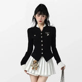 Gwmlk Vintage Two Piece Set Women Japanese Short Blazer Coat+mini Skirt Suit Female Casual Korean Fashion Sexy Kawaii 2024