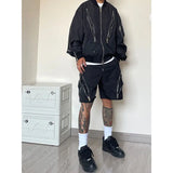 Gwmlk style high street wind assault shorts men zipper design Harajuku casual tooling outdoor five-point pants summer