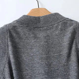 Gwmlk Spring 2024 Women French Gray Blended Knit Vest O Neck Single Breasted Ladies Casual Waistcoat Tops High Quality