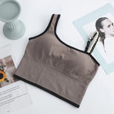 Gwmlk Women's Tube Top Summer New Bras Women Sexy Crop Tops Bra Tube Top Female Camisole Vest Removable Chest Pad  Push Up Crop Top