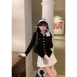 Gwmlk Vintage Two Piece Set Women Japanese Short Blazer Coat+mini Skirt Suit Female Casual Korean Fashion Sexy Kawaii 2024