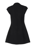 Gwmlk Deep V Neck Sleeveless A Line Short Dresses for Women Summer Clothes 2024 Fashion Black Dress