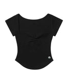 Gwmlk Square Collar Ruched All-match Knitted T-shirts Y2k E-Girl Slim Fit Tops Women 2024 Summer New Short Sleeve Tee Shirt