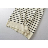 Gwmlk 2024 Women O Neck Short Sleeve Striped Knit Mini Dress Casual Vestidos