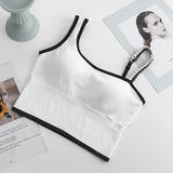 Gwmlk Women's Tube Top Summer New Bras Women Sexy Crop Tops Bra Tube Top Female Camisole Vest Removable Chest Pad  Push Up Crop Top