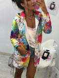 Gwmlk & Coats Jackets Fashion Tie dyeing Print Outwear Sweatshirt Hooded Overcoat coats and jackets women 2024