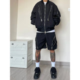 Gwmlk style high street wind assault shorts men zipper design Harajuku casual tooling outdoor five-point pants summer