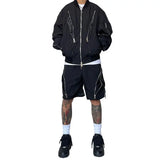 Gwmlk style high street wind assault shorts men zipper design Harajuku casual tooling outdoor five-point pants summer