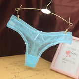 Gwmlk Women Sexy Lace Jacquard Thong Women Underwear Cotton Crotch Seamless Panties with Bow Transparent G String §´§â§å§ã§í §¨§֧ߧã§ܧڧÖ