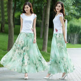 Gwmlk Floral Maxi Summer Skirt Women Long High Waist Holiday Dance Skirt Elegant Beach Boho Hot Sale Lady Vintage Girl Fairy