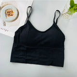 Gwmlk Womens Tops Sexy Tank Top Women Built In Bra Solid Color Camis for Women Crop Top Off Shoulder Sleeveless Camisole 2024 New