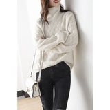 Gwmlk Women Loose Sweater Winter Casual Chic Cashmere Oversize Thick Sweater Pullovers Pullover Female Long Sleeve