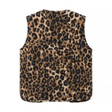 Gwmlk Vintage Leopard Print Lacing Up Bow Vest Women V Neck Sleeveless Tank Top Fashion Lady Office High Street Waistcoat