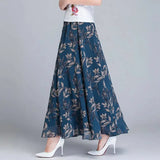 Gwmlk Floral Maxi Summer Skirt Women Long High Waist Holiday Dance Skirt Elegant Beach Boho Hot Sale Lady Vintage Girl Fairy