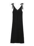 Gwmlk New Women Fashion Hollow Out Knit Dress Sleeveless V Neck Female Midi Sexy Dresses Summer Vestido