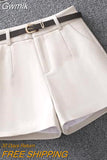 Gwmlk Shorts Bootcut Shorts Women's Spring Autumn New 2023 Fashion High Waist Slim A- Line Versatile Loose Wide-Leg Shorts Female