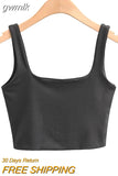 gwmlk Summer Women Sexy Sleeveless Tops Fashion Short Square Collar Tank Tops 6 Colors