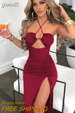 gwmlk Sexy Female Midi Backless Dresses Slim Night Club Party Women's Dress Bodycon Vestidos Elegantes Para Mujer