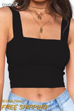 gwmlk Neck Sleeveless Summer Crop Top White Women Black Casual Basic T Shirt Off Shoulder Cami Sexy Backless Tank Top