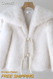 Gwmlk Fashion Braided ArtificialFur Coat Women Winter Overcoat High Quality Artificial Fur Jacket